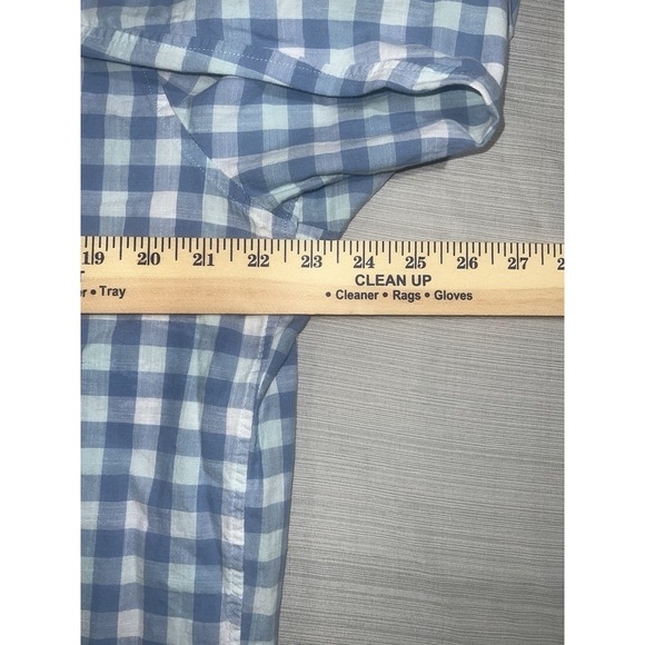 Vineyard Vines Slim Fit Whale Shirt Blue Check Long Sleeve Button Up Size Large - Picture 7 of 8